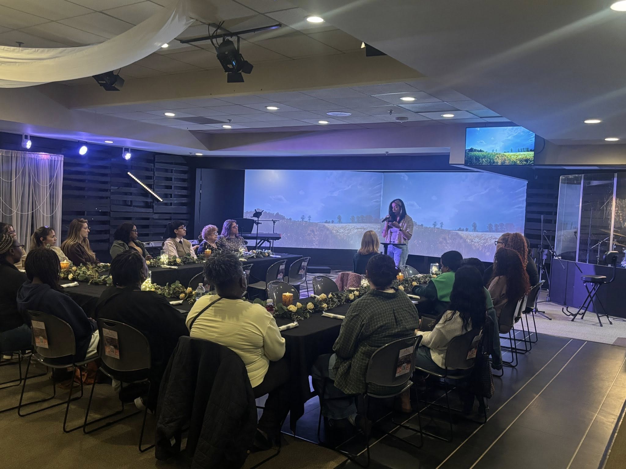 Pastor Rachel Ova teaching at a Women Of Virtue gathering