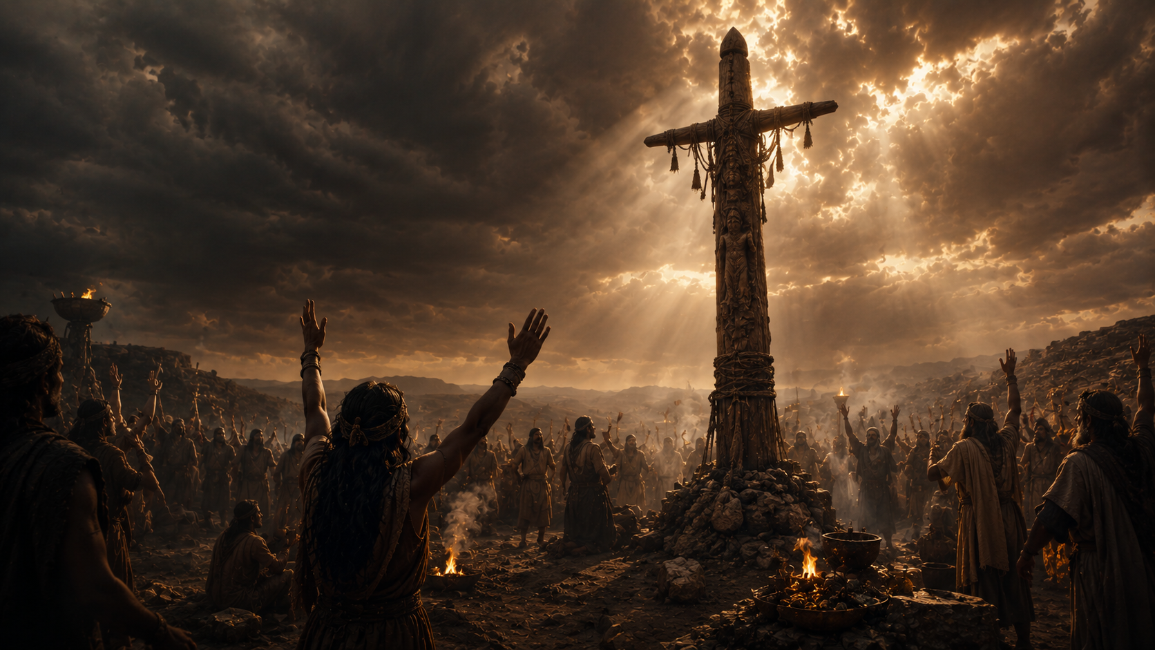 Asherah pole in the Bible, a Canaanite cult object beside the altar