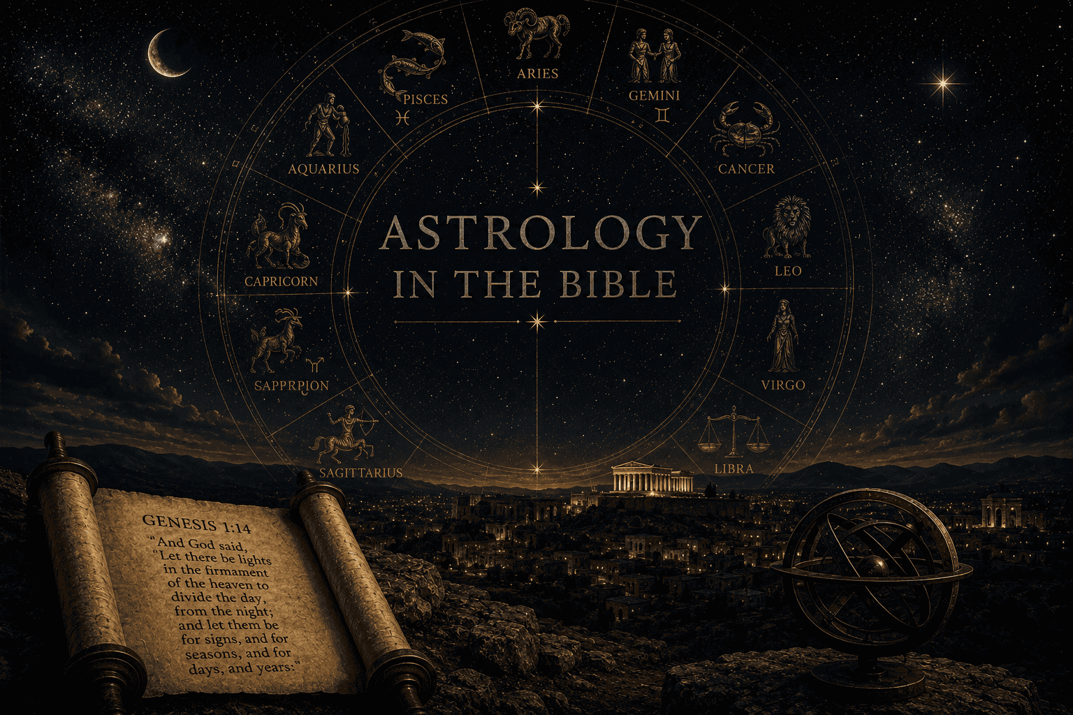 A star-filled night sky, raising the question of what the Bible says about astrology